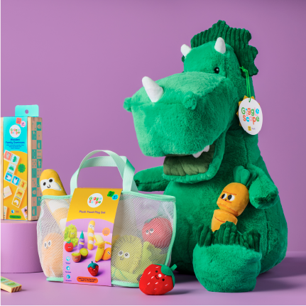 A plush green dragon toy.